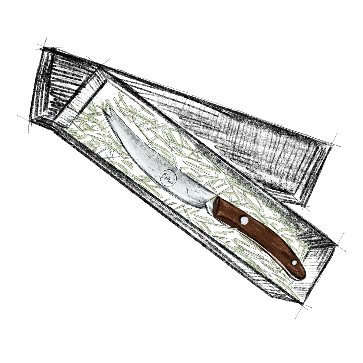 Weichkäsemesser mit Holzgriff